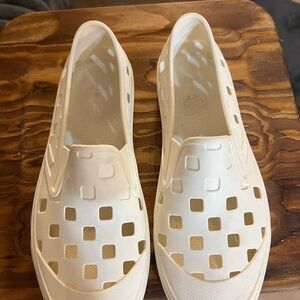 Vans Cream Cut-Out Slip-On Loafers